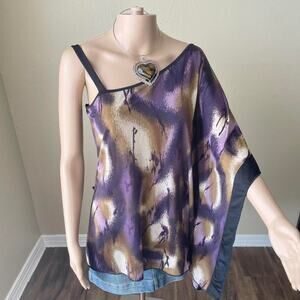 Early 2000s asymmetrical poncho top